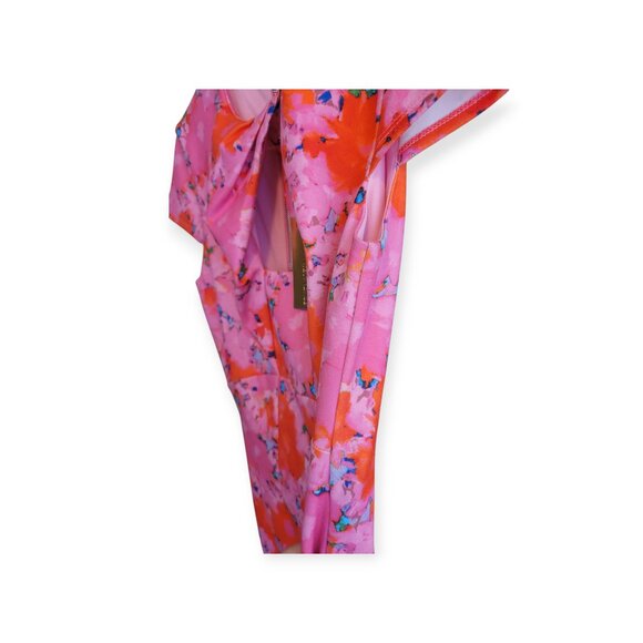 Alexia Admor Pink and Red Sheath Midi Dress - Picture 16 of 16